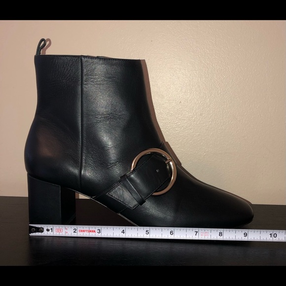 Frances Valentine “Cassie”Black Leather Heeled Ankle Boot,Size-9 - Picture 5 of 16